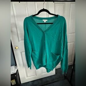 Garnet Hill Teal Cardigan Sweater